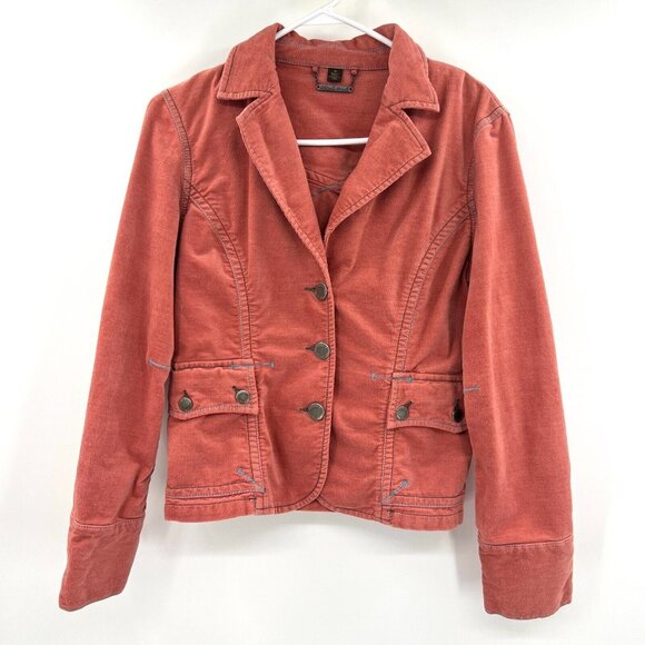 Think Tank Pink Blue Stitch Cotton Blend Lightweight Jacket Womens Medium - Picture 1 of 5